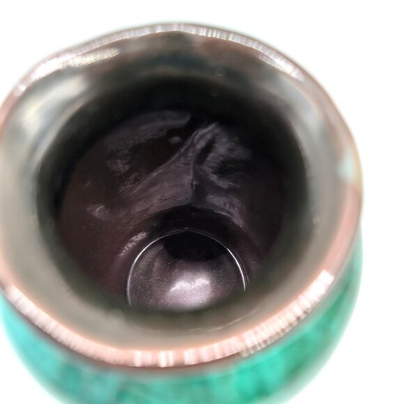 Set of 2 Vtg Blue Mountain Pottery Vases 4x3.5" Retro Drip Glaze Unmarked VGC - Picture 4 of 6